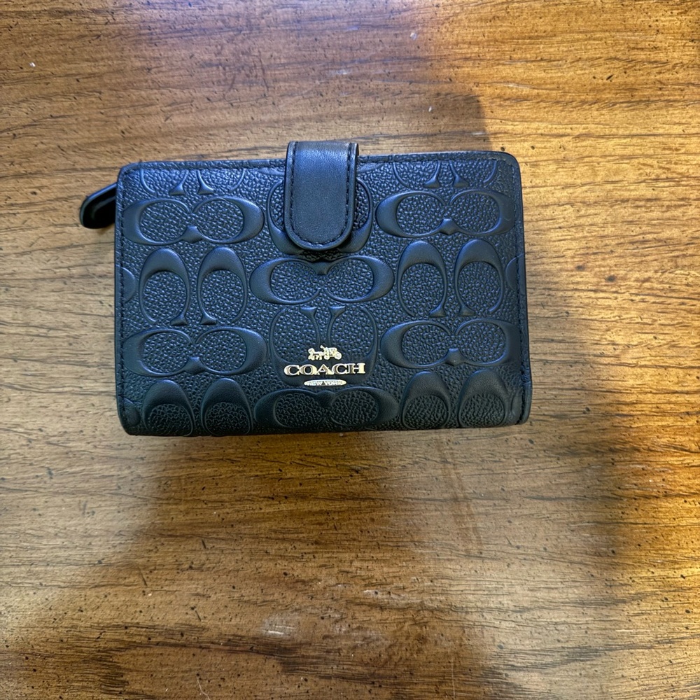 Coach Black Embossed Leather Wallet